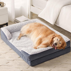 LEXTRO orthopedic dog bed with egg crate foam for even support