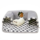 Lfokd guinea pig hideout tunnel grey with cozy sleeping area for safe nesting