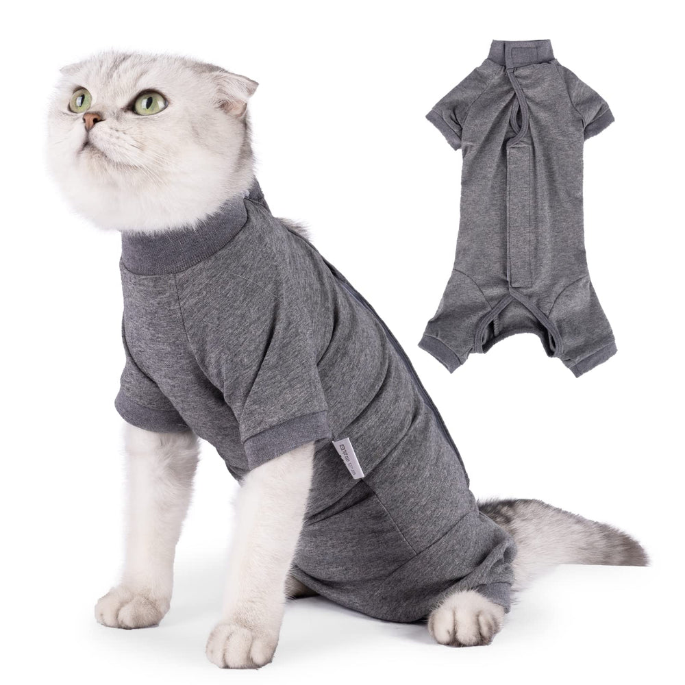LIANZIMAU cat recovery suit worn for wound protection and comfort.