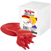 Lick'em tongue cat-scratcher-toy shown as playful gag gift for cat lovers.