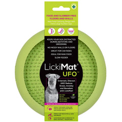 LickiMat UFO con cazador de comida evita goteos durante la merienda.
