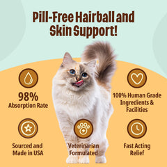 Licks Pill Free cat-skin-coat-support highlights visible skin health benefits.
