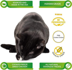 Life Essentials by Cat-Man-Doo close-up of single-ingredient chicken treats with low-fat appeal.