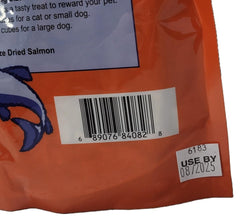 LIFE ESSENTIALS BY CAT-MAN-DOO salmon treats highlight single-ingredient nutrition for dogs and cats.