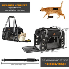 Lifeand cat carrier handle detail featuring leather straps for extra stability