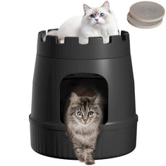 Lifewit Castle Cat House front view highlighting discreet litter concealment