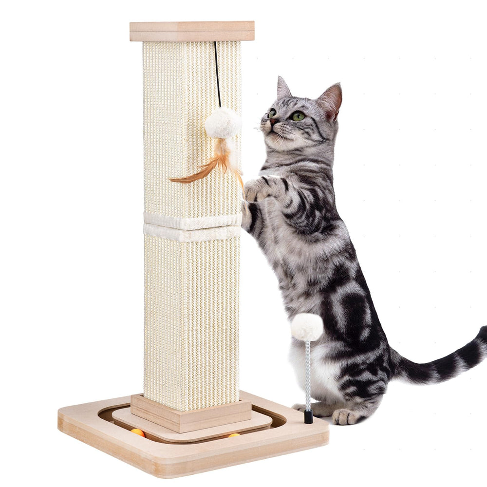 LIFLIX 27 cat scratching post base showing stable, wobble-free foundation for indoor play