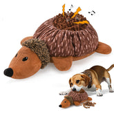 LIFLIX 2in1 hedgehog dog toy close-up shows plush texture and treat pockets