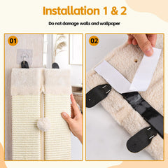 LIFLIX corner scratcher mounted at wall-couch junction fits compact living spaces.