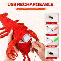 LIFLIX Flappy Lobster Toy USB charging indicates quick power-on ready for play