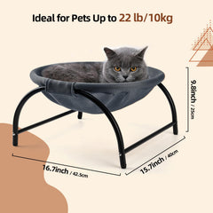 LIFLIX Raised Cat Hammock Bed stable frame ensures sturdy resting even on uneven floors.