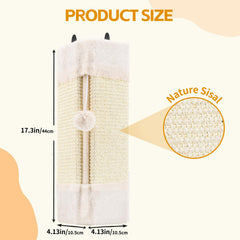 LIFLIX wall-mounted sisal scratching pad shows natural texture for satisfying scratching.
