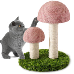 Lihaobm Cat Scratching Post mushroom caps encourage natural scratching and playful exploration.