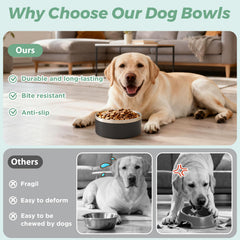 LIHONG 40oz interior stainless steel bowl with polished surface for easy cleaning.