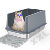 LIHONG stainless steel litter box lid secures spills for cleaner use