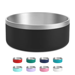 LIHOOOOM stainless steel dog bowl side view showing durable design.