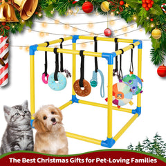 Liitrton puppy play gym assembly shows tool-free setup for quick toy-ready playtime