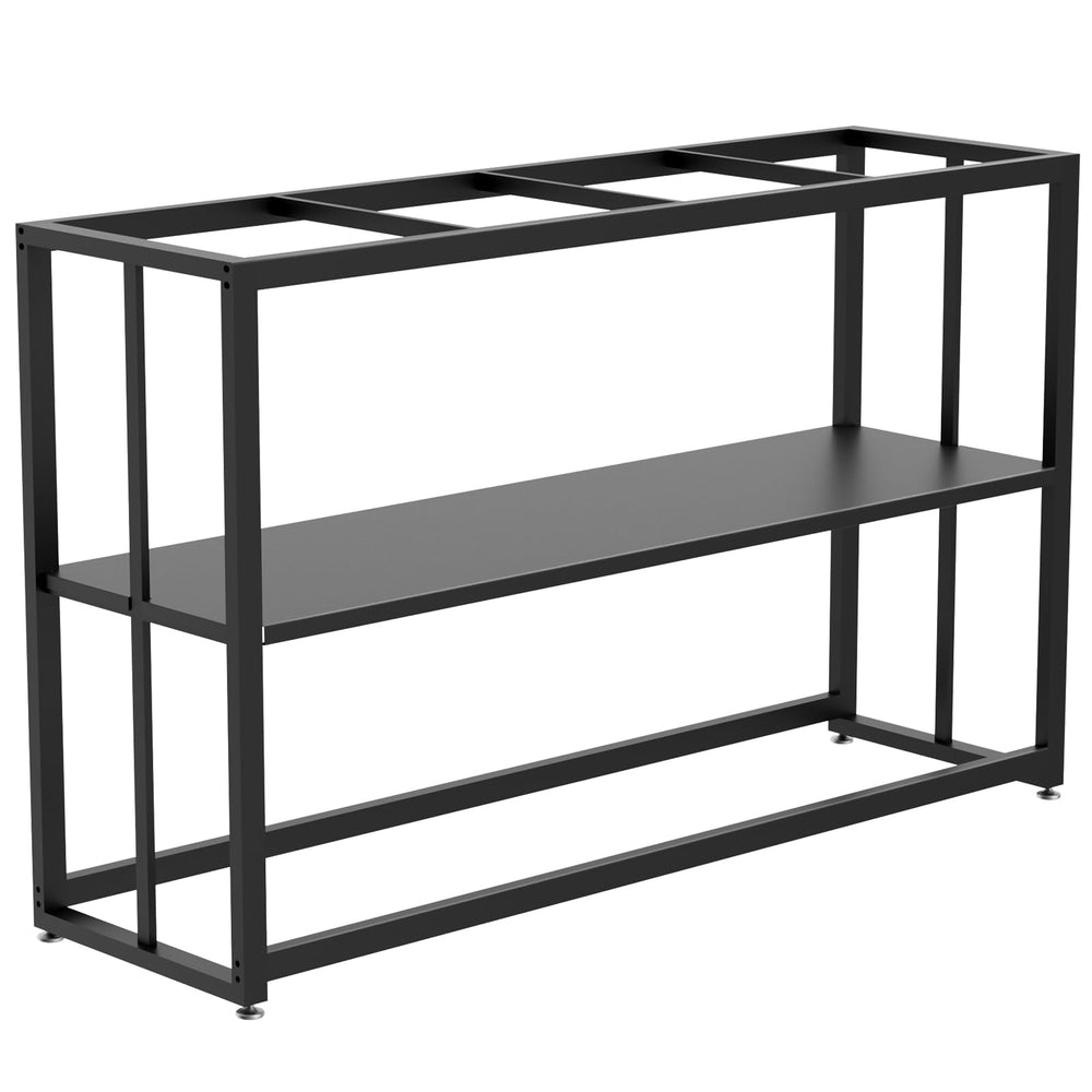 Likeem fish tank stand side view shows rugged steel frame for durable 55-gallon support.