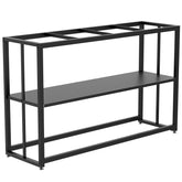 Likeem fish tank stand side view shows rugged steel frame for durable 55-gallon support.