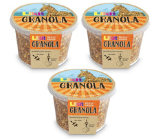 Likit Granola Multigrain 3-Pack packaging highlighting recyclable, long-lasting horse treats.