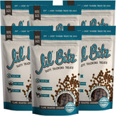 Lil' Bitz flame-roasted chicken training treats in a pack ready for rewards during training.