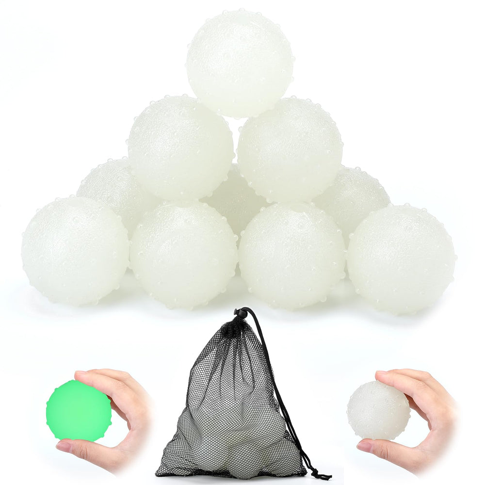 Liliful glow dog balls pack, in a net bag, perfect for night fetch sessions.