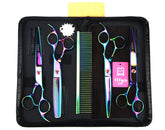 LILYS PET pro cutting-scissor 8in rainbow for precise coat trimming.