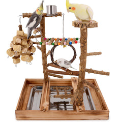 Limio Bird Playground natural wood stand for sturdy, safe play.