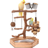 LIMIO grape wood bird-perch-front-view—natural enrichment for small birds.