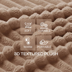 LINENLUX blanket with flannel 3D pile design for extra warmth.