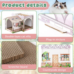 Lineshading corrugated cardboard five-layer build highlights sturdy construction and eco-friendly materials for pets.