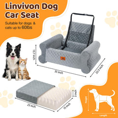 Linvivon dog car seat memory-foam-cushion provides plush comfort and reduced driver fatigue