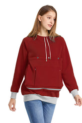 LINYUCHEN cat-dog carrier hoodie front view for hands-free pet transport