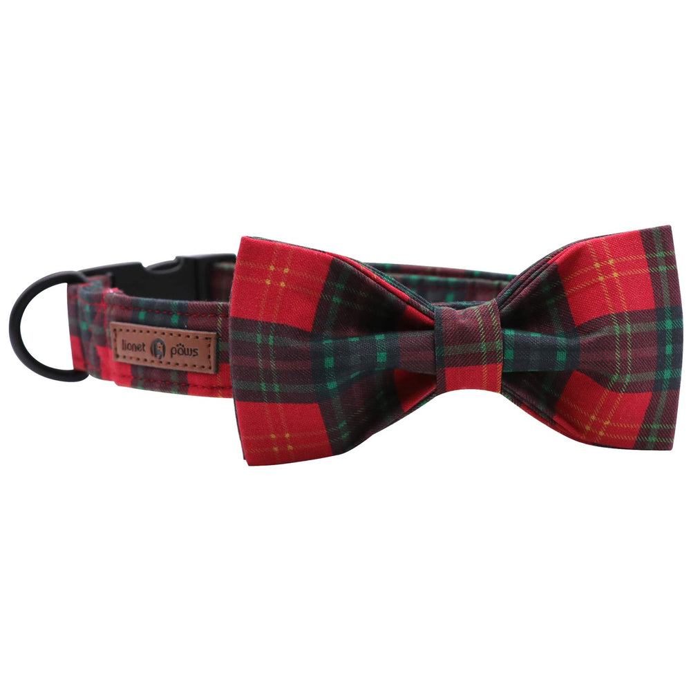 Lionet Paws Christmas collar with bowtie enhances festive pet photos