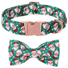 Lionet Paws Christmas dog collar in winter green offers festive style for large dogs