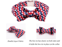 Lionet Paws patriotic collar detail showing detachable bowtie attachment