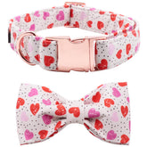Lionet Paws valentines-bowtie-collar-xxs on a small dog for photo-ready style