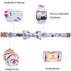 Lionheart glory dog collar bow is handmade and securely attached for stylish wear.