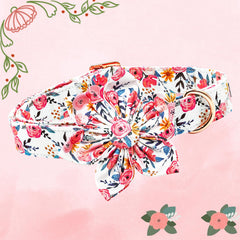 Lionheart glory Floral Dog Collar demonstrates soft cotton material for gentle skin contact