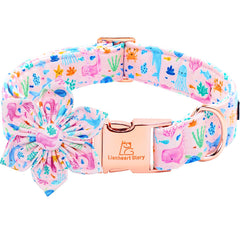 Lionheart glory flower-collar-pink with removable bloom enhances cute, photo-ready daily wear.