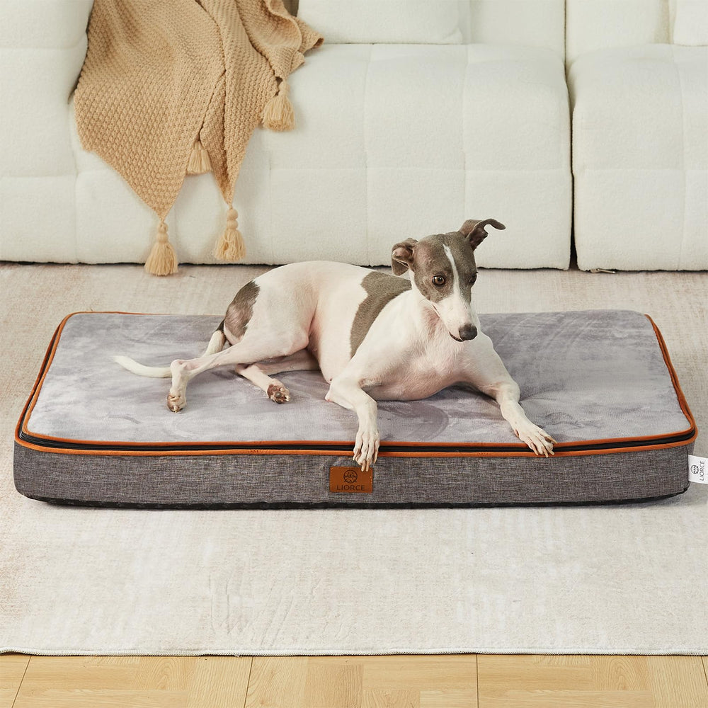 LIORCE memory foam large dog bed top view for spacious comfort during naps.