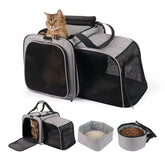 LitaiL cat carrier with litter-box closed view shows spacious travel space for pets
