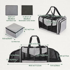 LitaiL cat travel carrier right-compartment open for easy cat entry and litter access