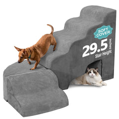 LitaiL dog stairs high bed setup demonstrates sturdy design for safe pet access