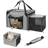 LitaiL extra-large cat carrier with litter box open view supports comfortable lounging on trips