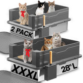 Lites XXXL stainless steel litter box for large cats with spacious interior for comfortable movement.