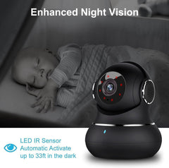 Litokam 2K indoor camera night vision enables clear viewing in darkness.
