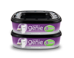 Litter Genie Refill packaging shows barrier bags for odor lock.