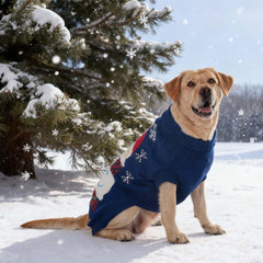 Littledropet dog ugly Christmas sweater bells and green ribbon detail for festive flair