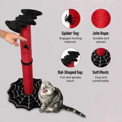 Littlesy Gothic Cat Scratching Post in black and red offers a bold Halloween-friendly look.